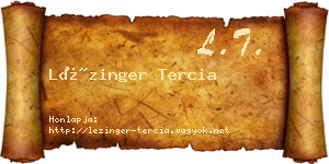 Lézinger Tercia névjegykártya